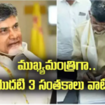Nara Chadrababu Naidu First Sign As A Chief Minister Of Andhra Pradesh After Oath Taking Ceremony